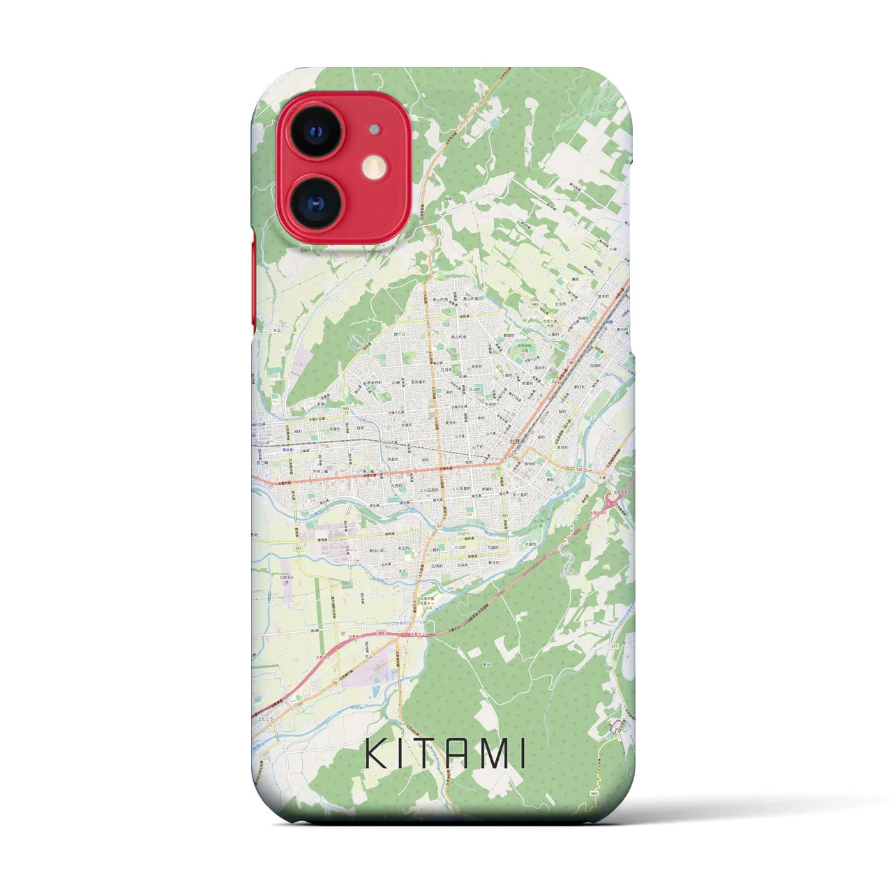 【北見(北海道)】地図柄iPhoneケース(バックカバータイプ)