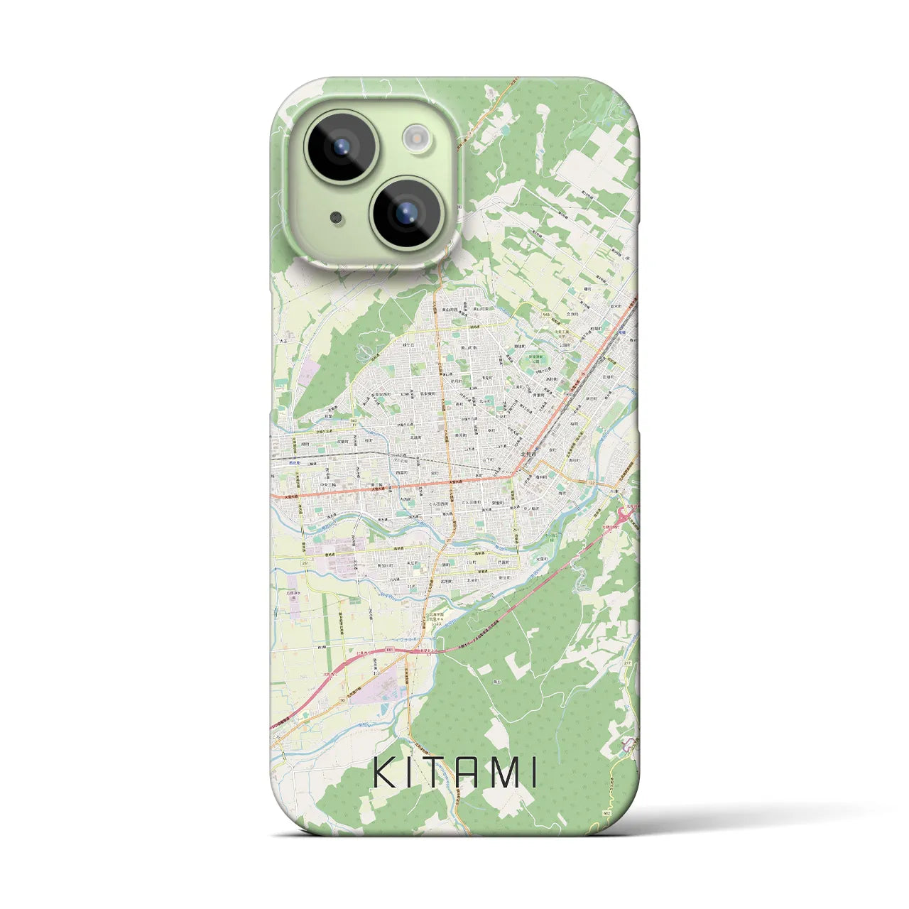 【北見(北海道)】地図柄iPhoneケース(バックカバータイプ)