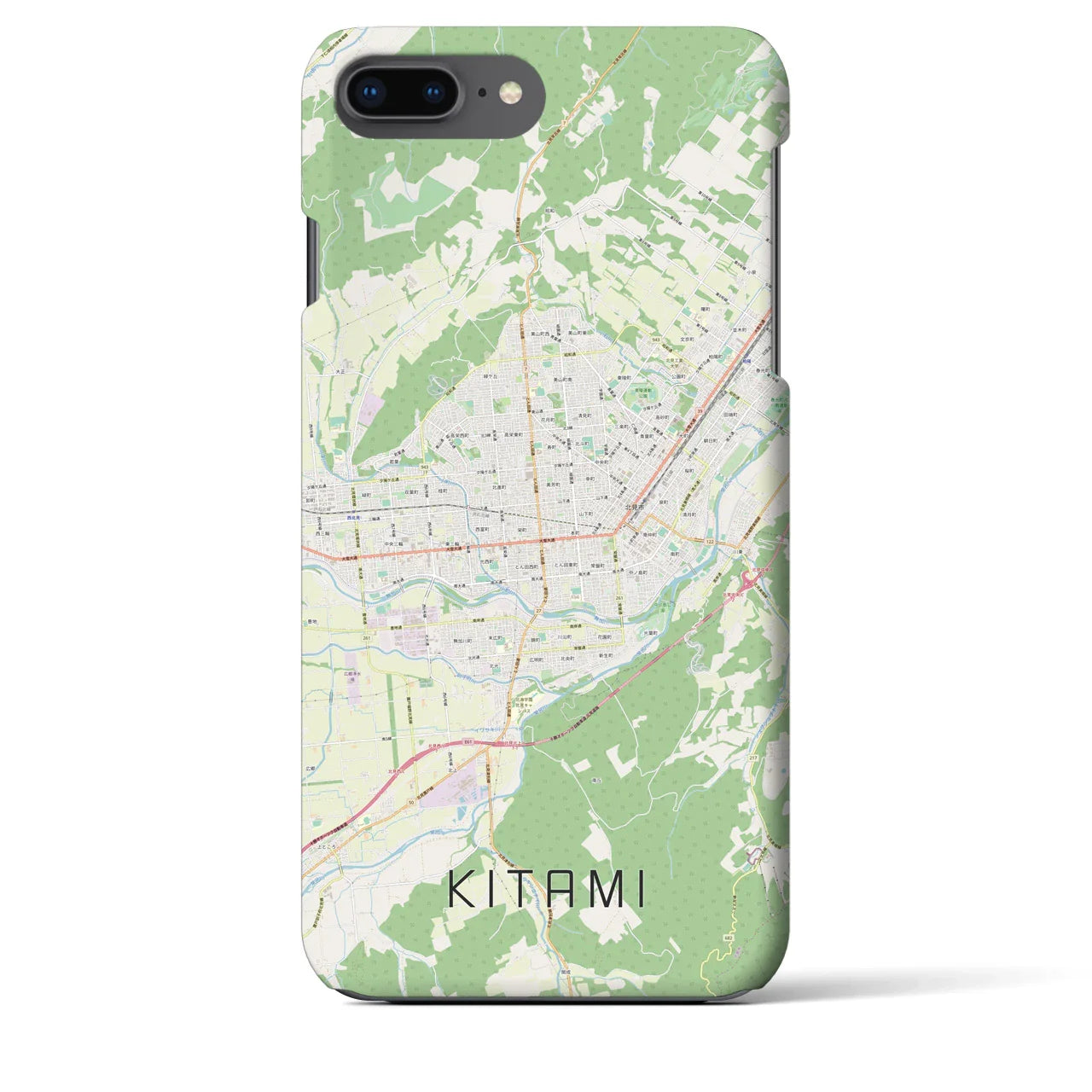 【北見(北海道)】地図柄iPhoneケース(バックカバータイプ)