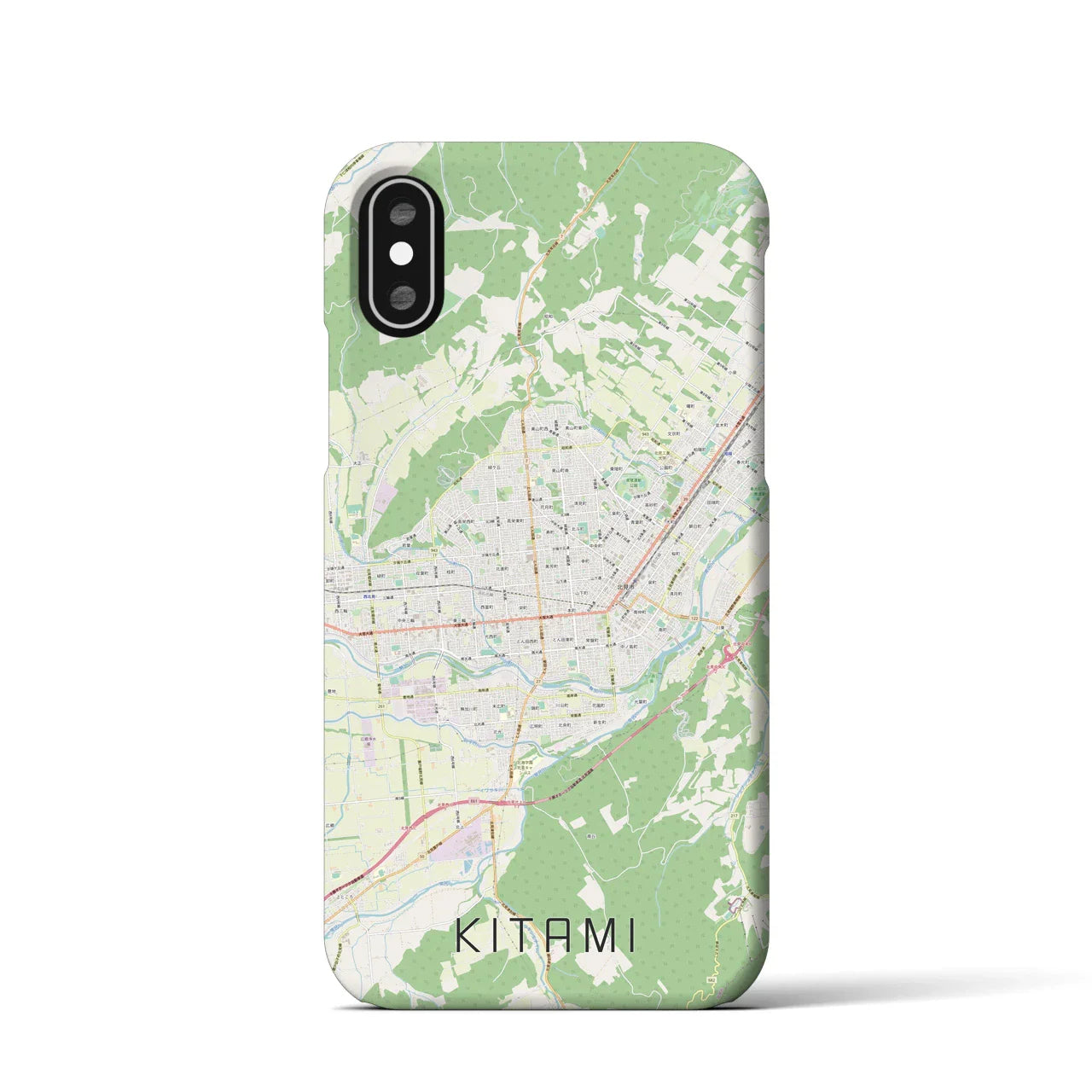 【北見(北海道)】地図柄iPhoneケース(バックカバータイプ)