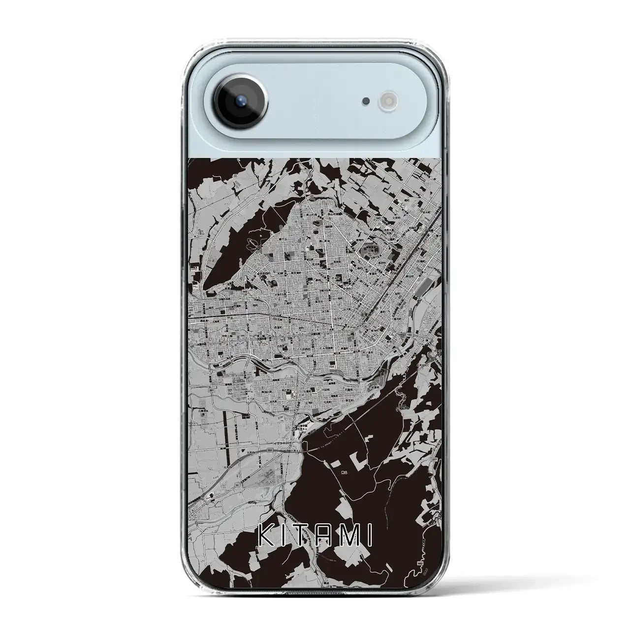 【北見(北海道)】地図柄iPhoneケース(クリアタイプ)モノトーン・iPhone 17 Pro Max 用