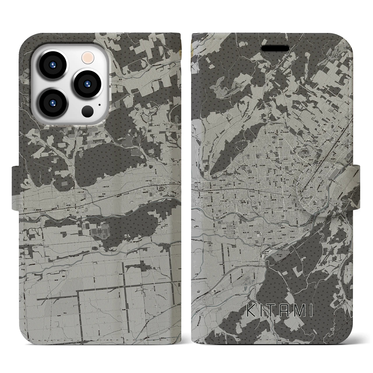 【北見(北海道)】地図柄iPhoneケース(手帳タイプ)