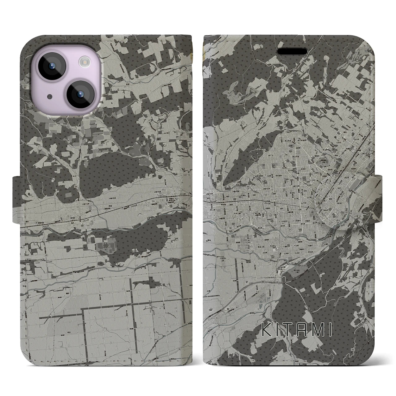 【北見(北海道)】地図柄iPhoneケース(手帳タイプ)