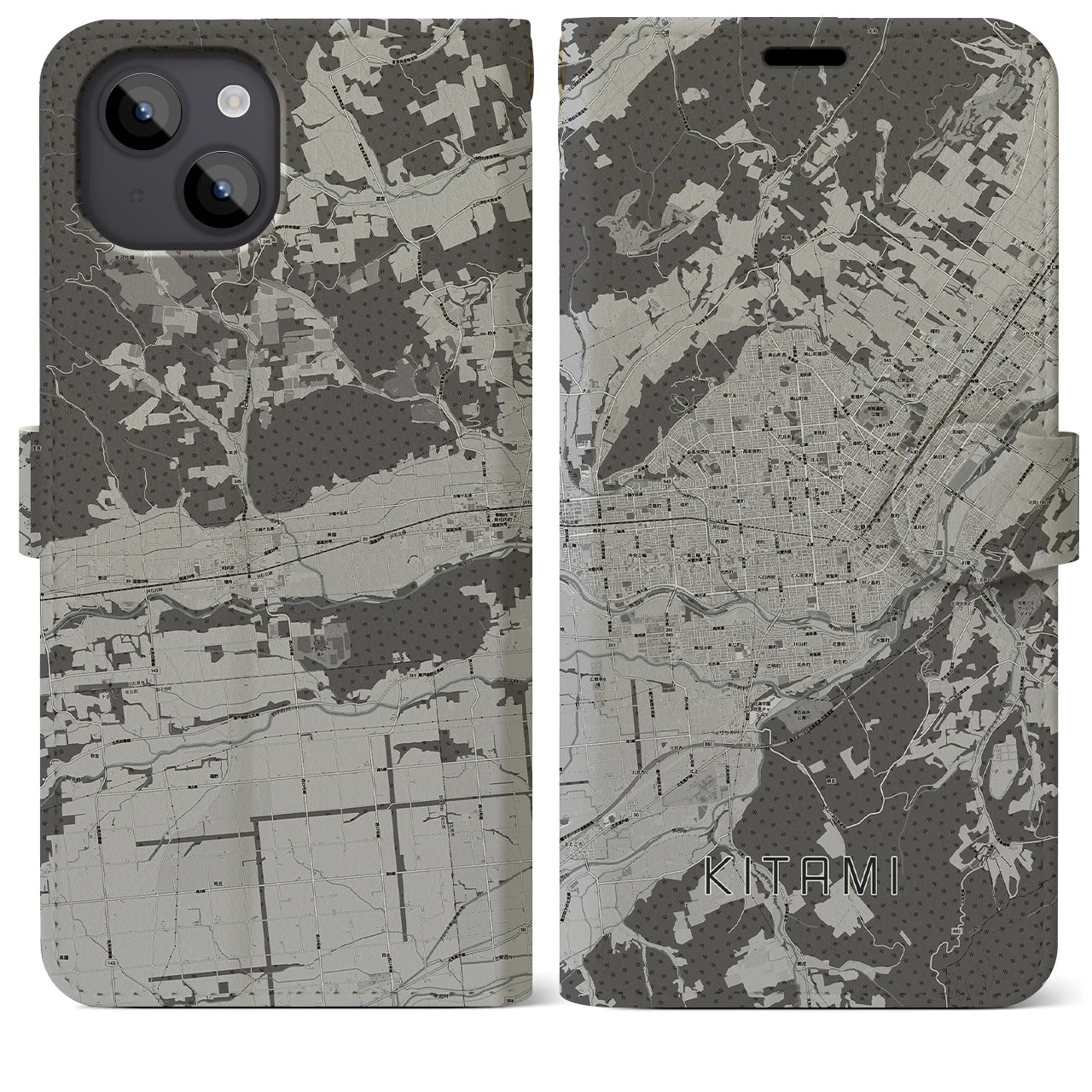 【北見(北海道)】地図柄iPhoneケース(手帳タイプ)