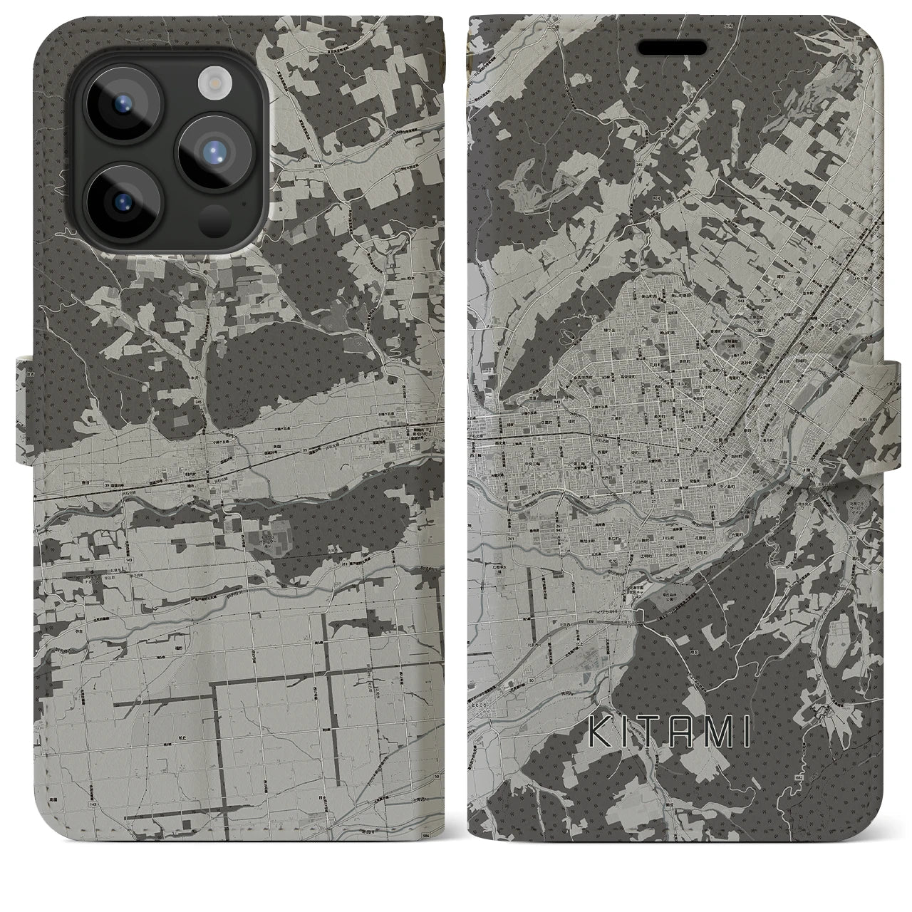 【北見(北海道)】地図柄iPhoneケース(手帳タイプ)