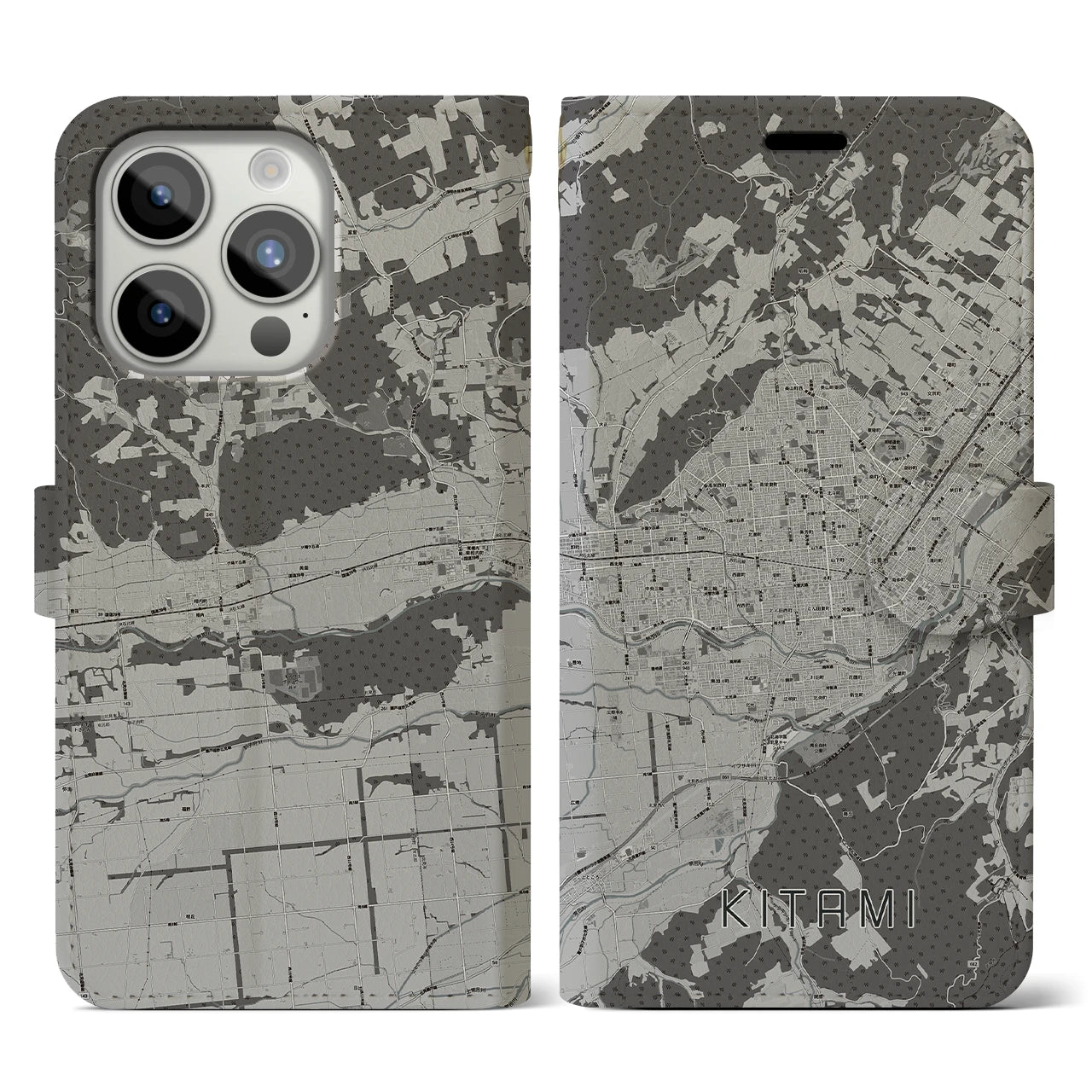 【北見(北海道)】地図柄iPhoneケース(手帳タイプ)