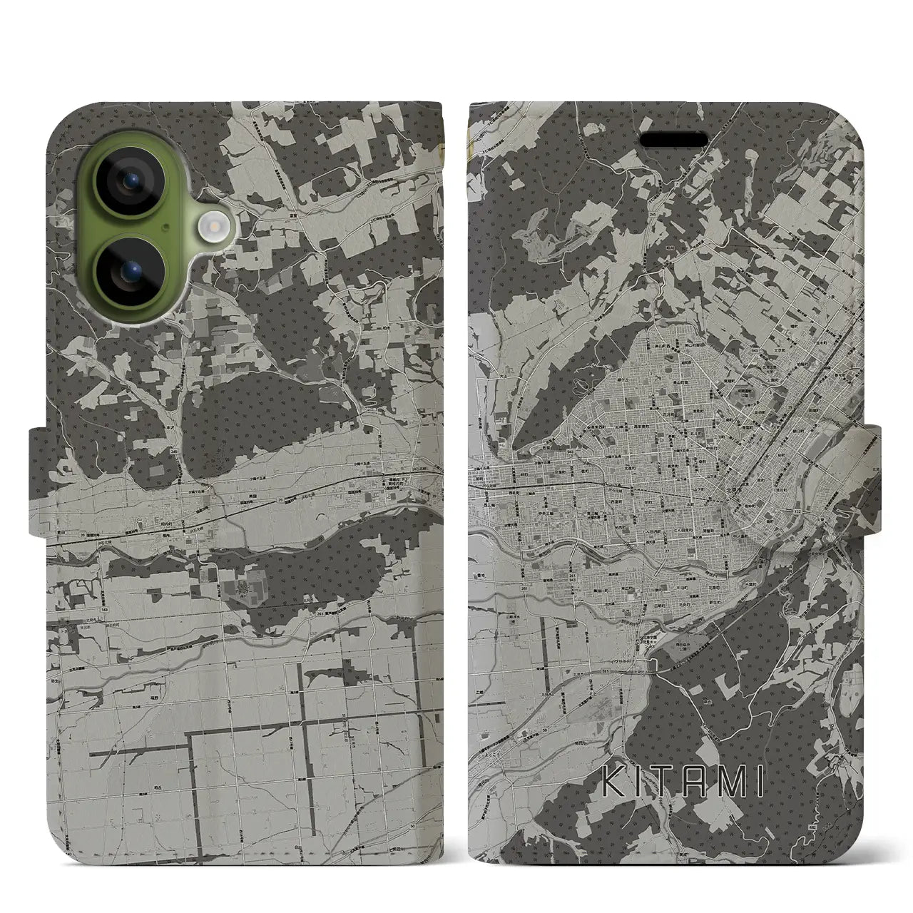 【北見(北海道)】地図柄iPhoneケース(手帳タイプ)