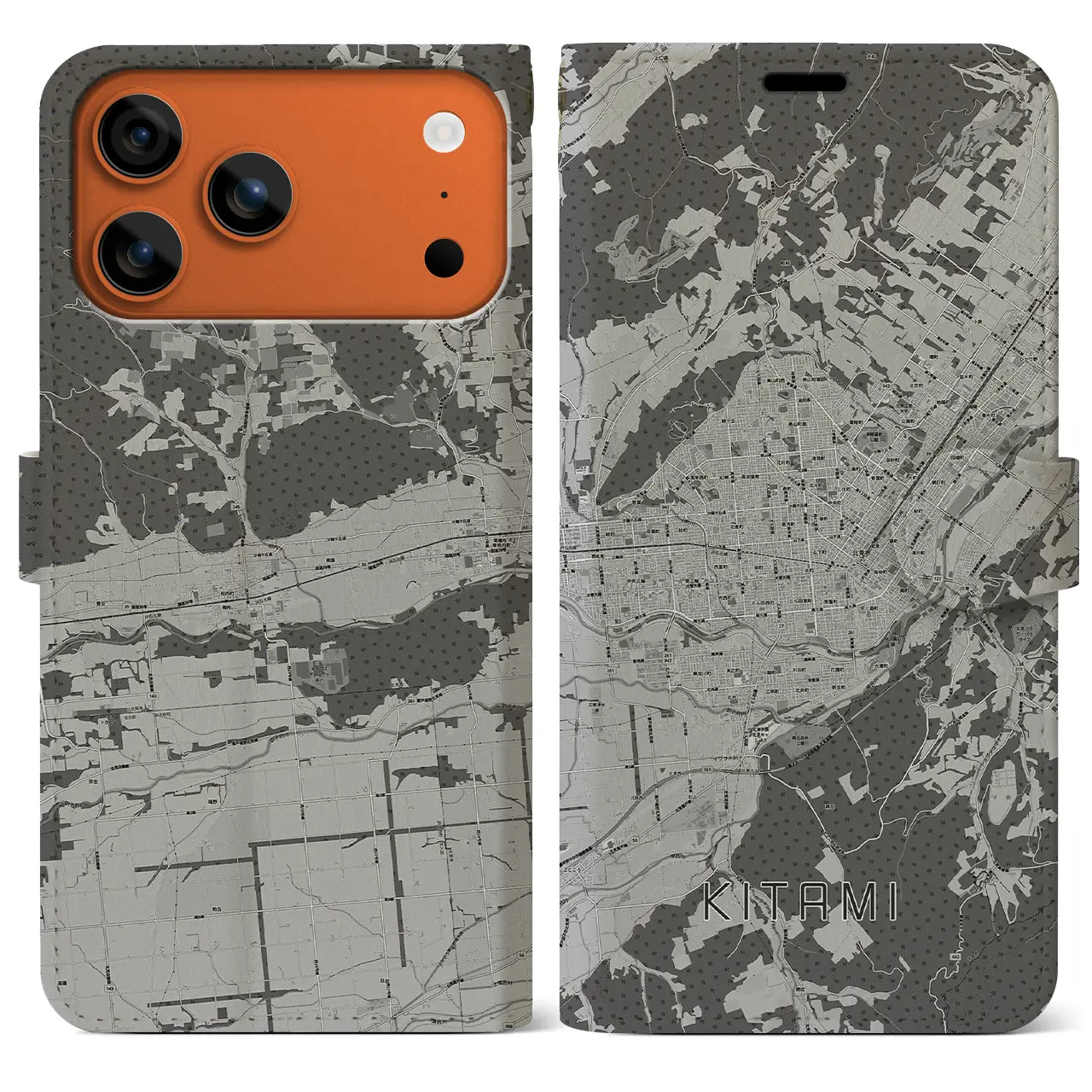 【北見(北海道)】地図柄iPhoneケース(手帳タイプ)