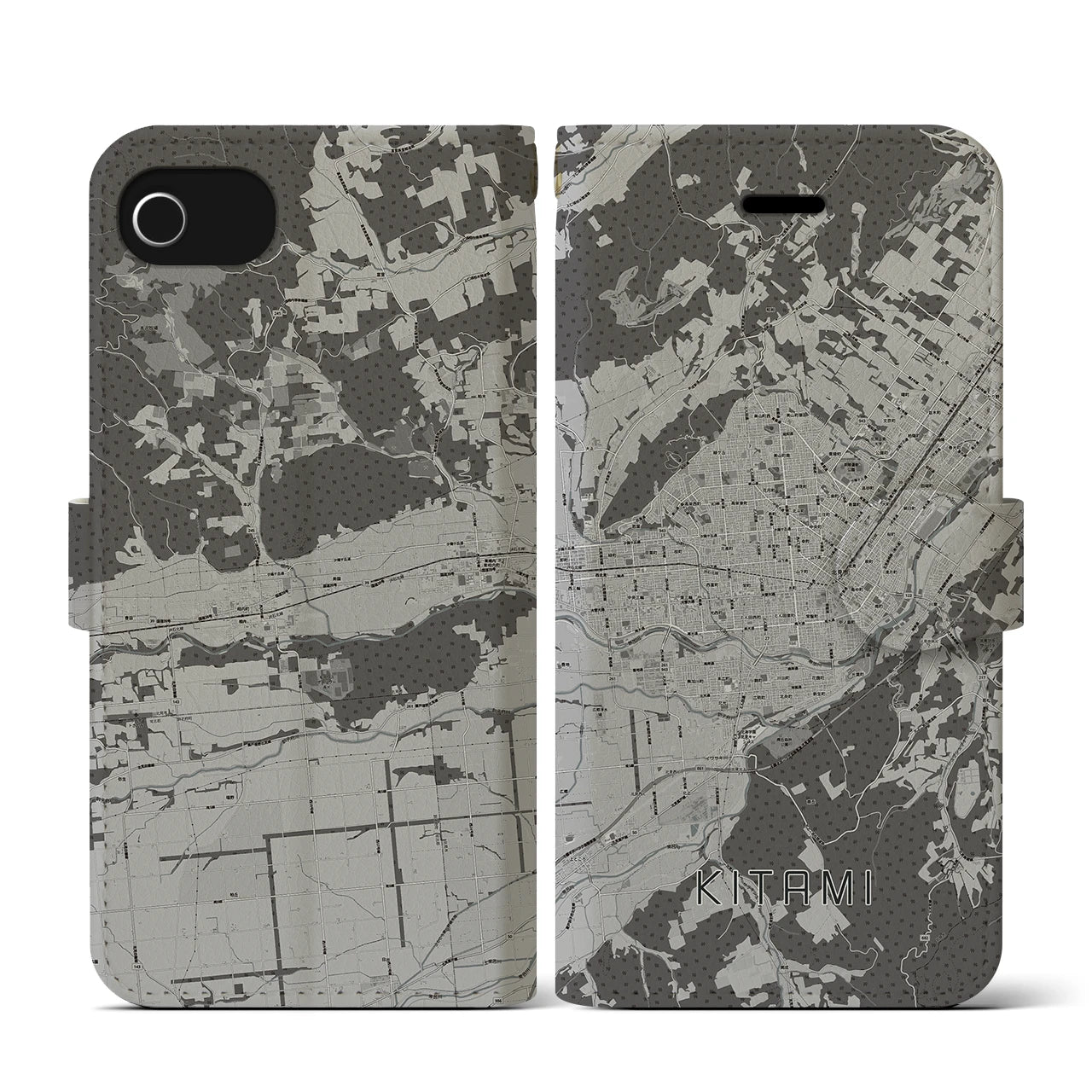 【北見(北海道)】地図柄iPhoneケース(手帳タイプ)