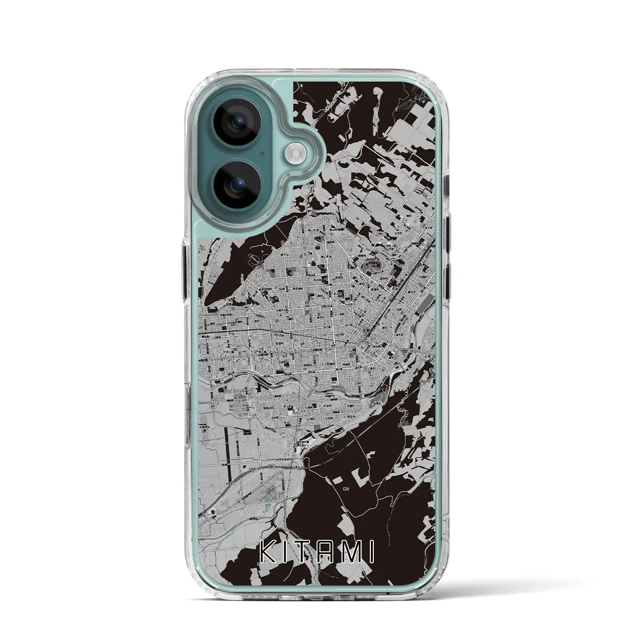 【北見(北海道)】地図柄iPhoneケース(MagSafeタイプ)モノトーン・iPhone 16 Pro 用