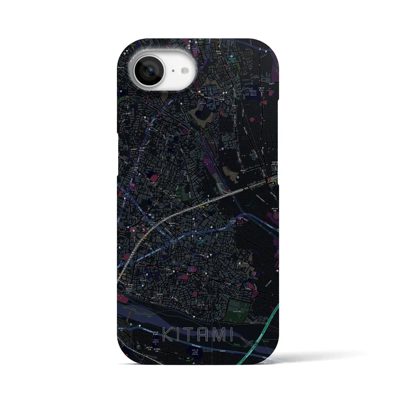【喜多見(東京都)】地図柄iPhoneケース(バックカバータイプ)