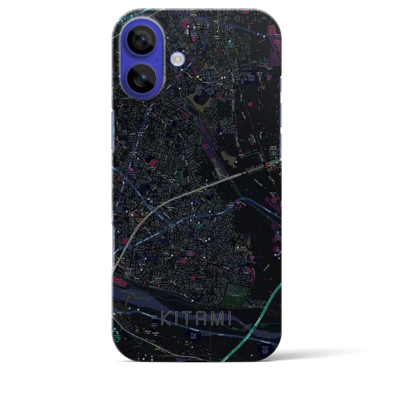 【喜多見(東京都)】地図柄iPhoneケース(バックカバータイプ)