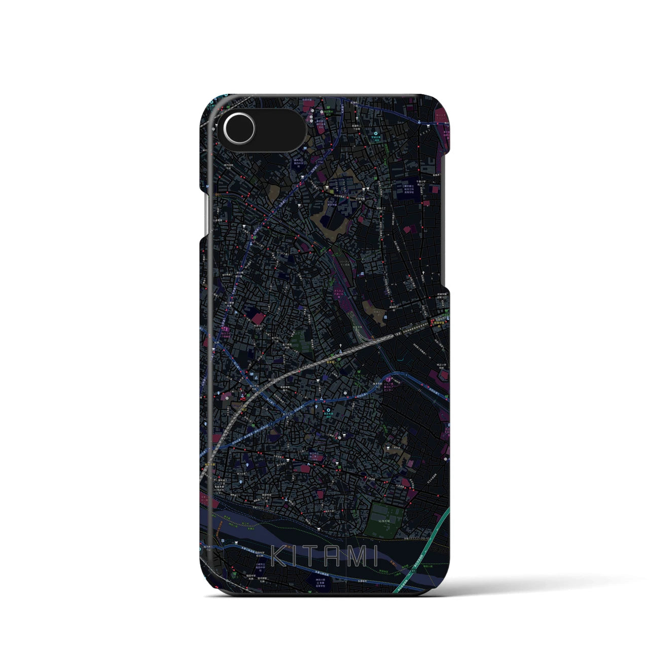 【喜多見(東京都)】地図柄iPhoneケース(バックカバータイプ)