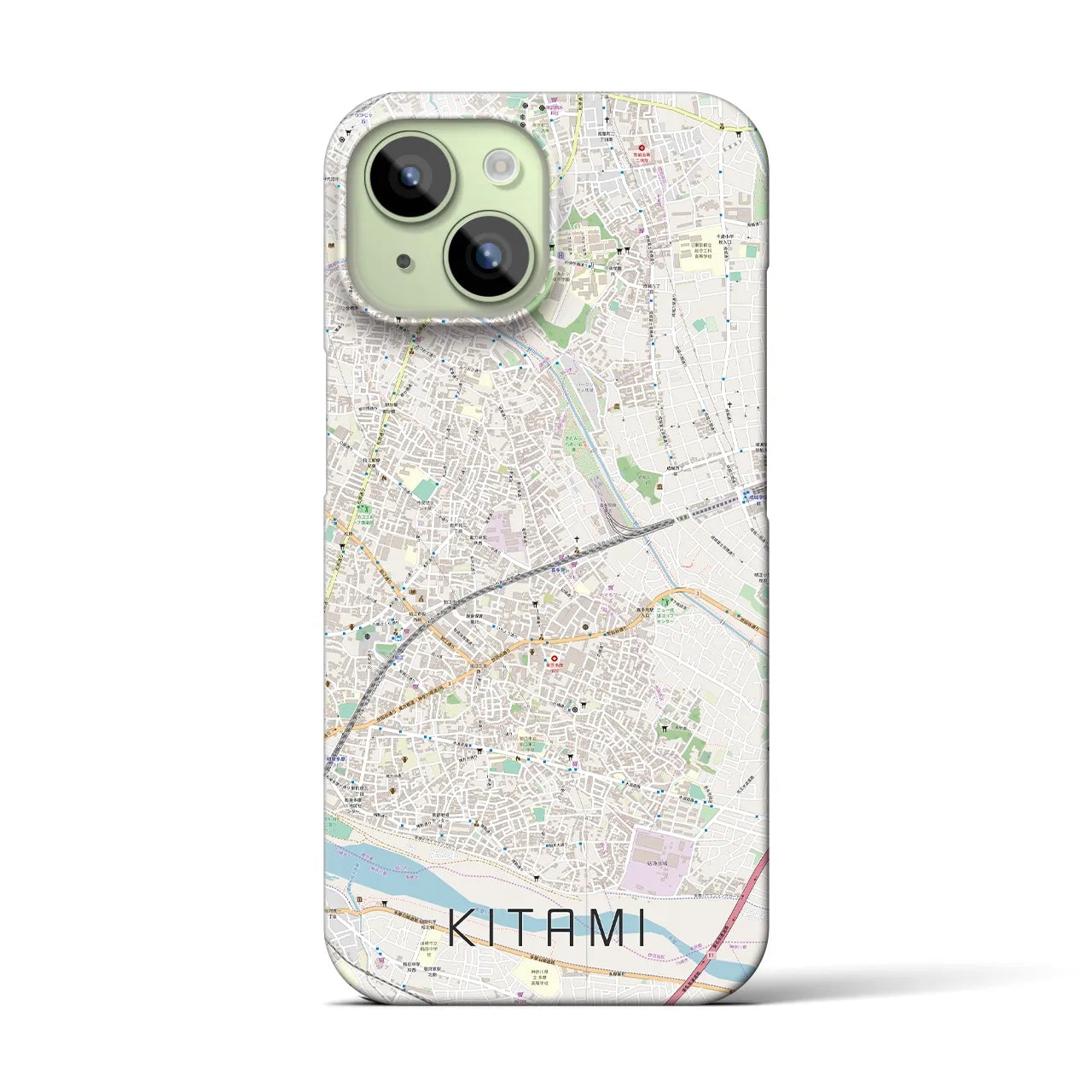 【喜多見(東京都)】地図柄iPhoneケース(バックカバータイプ)