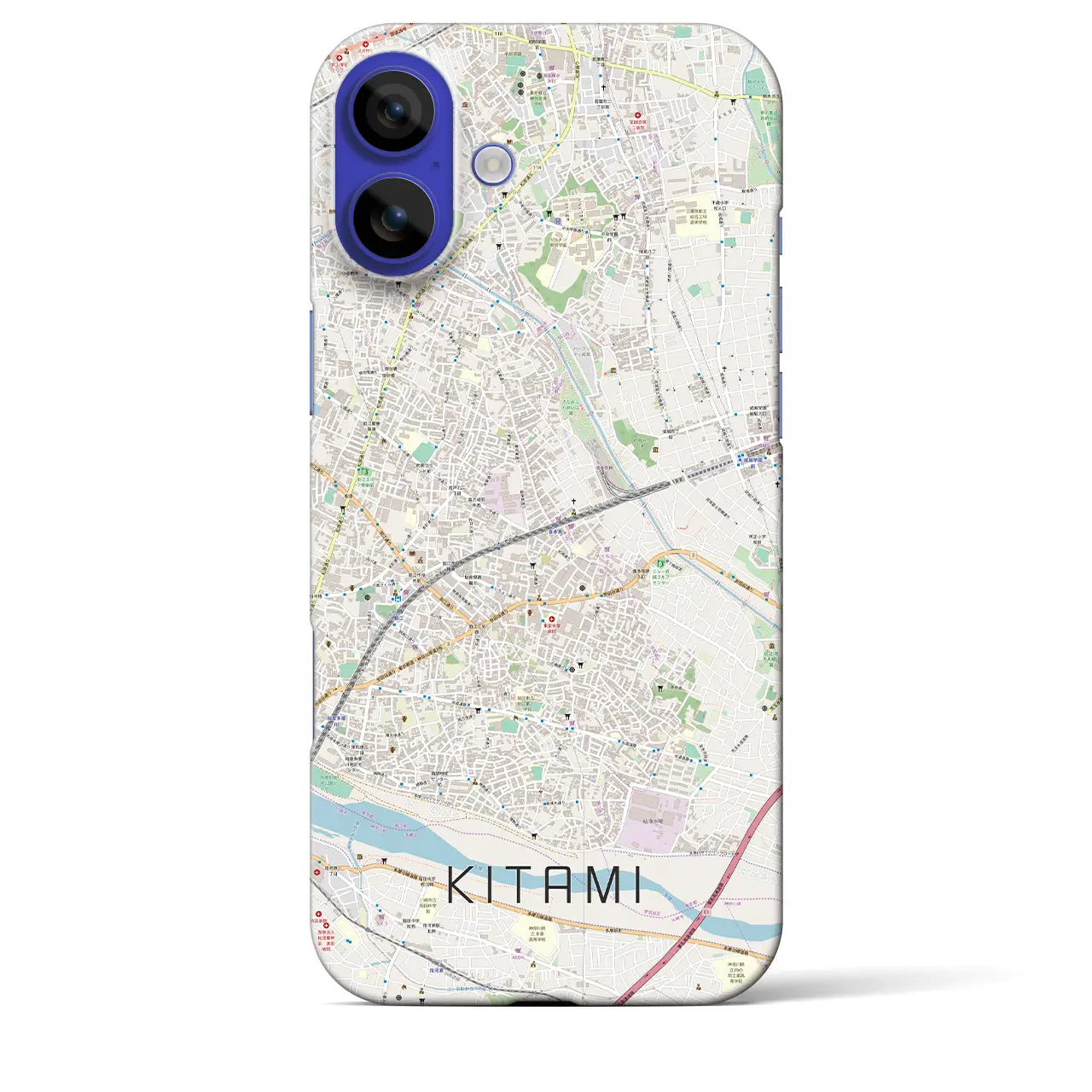 【喜多見(東京都)】地図柄iPhoneケース(バックカバータイプ)ナチュラル・iPhone 16 Pro Max 用