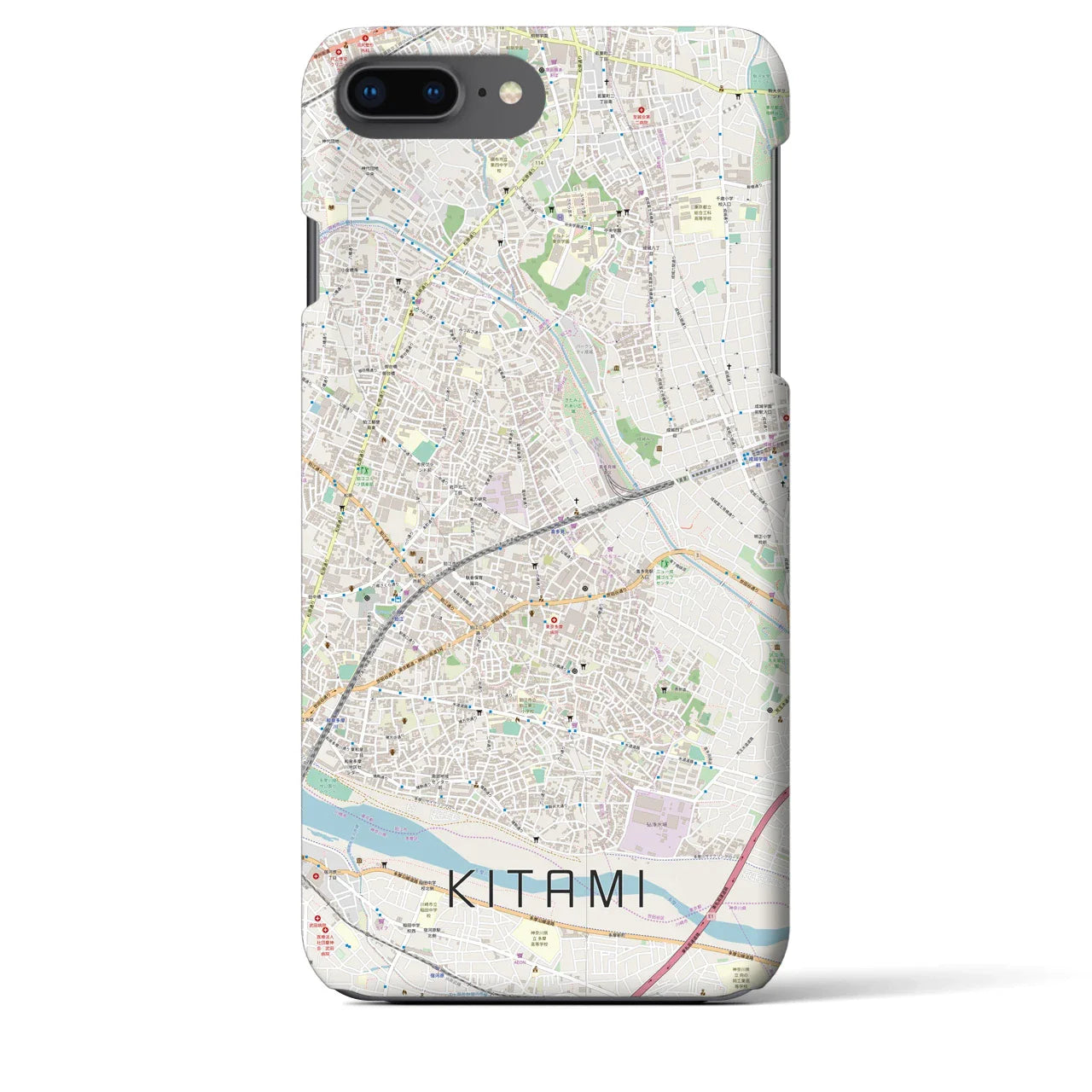 【喜多見(東京都)】地図柄iPhoneケース(バックカバータイプ)