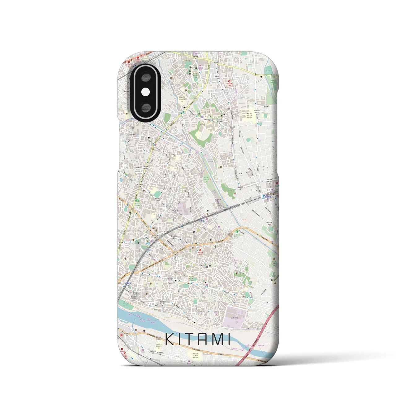 【喜多見(東京都)】地図柄iPhoneケース(バックカバータイプ)