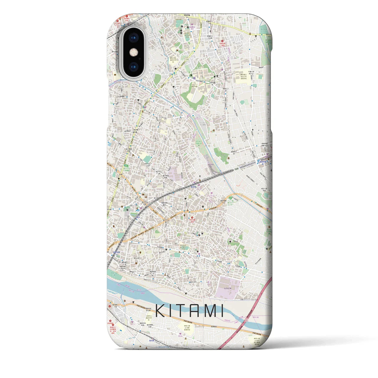 【喜多見(東京都)】地図柄iPhoneケース(バックカバータイプ)