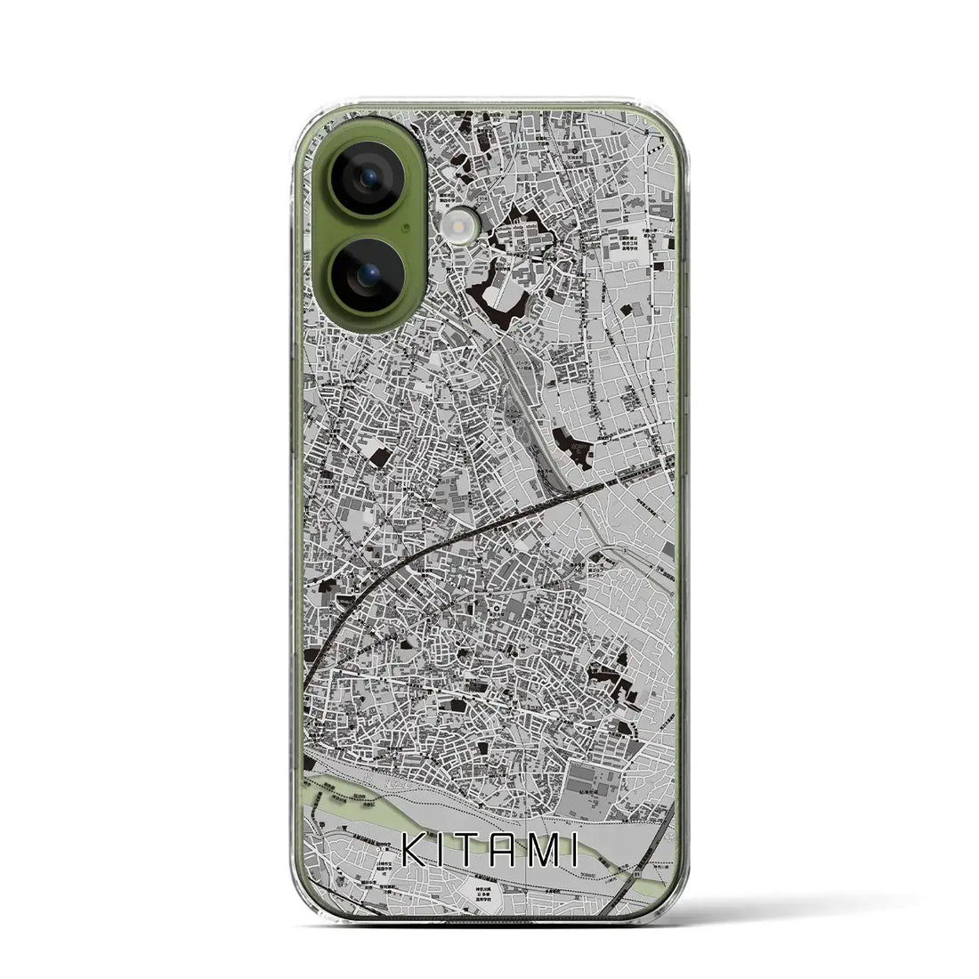 【喜多見(東京都)】地図柄iPhoneケース(クリアタイプ)モノトーン・iPhone 17 Pro Max 用