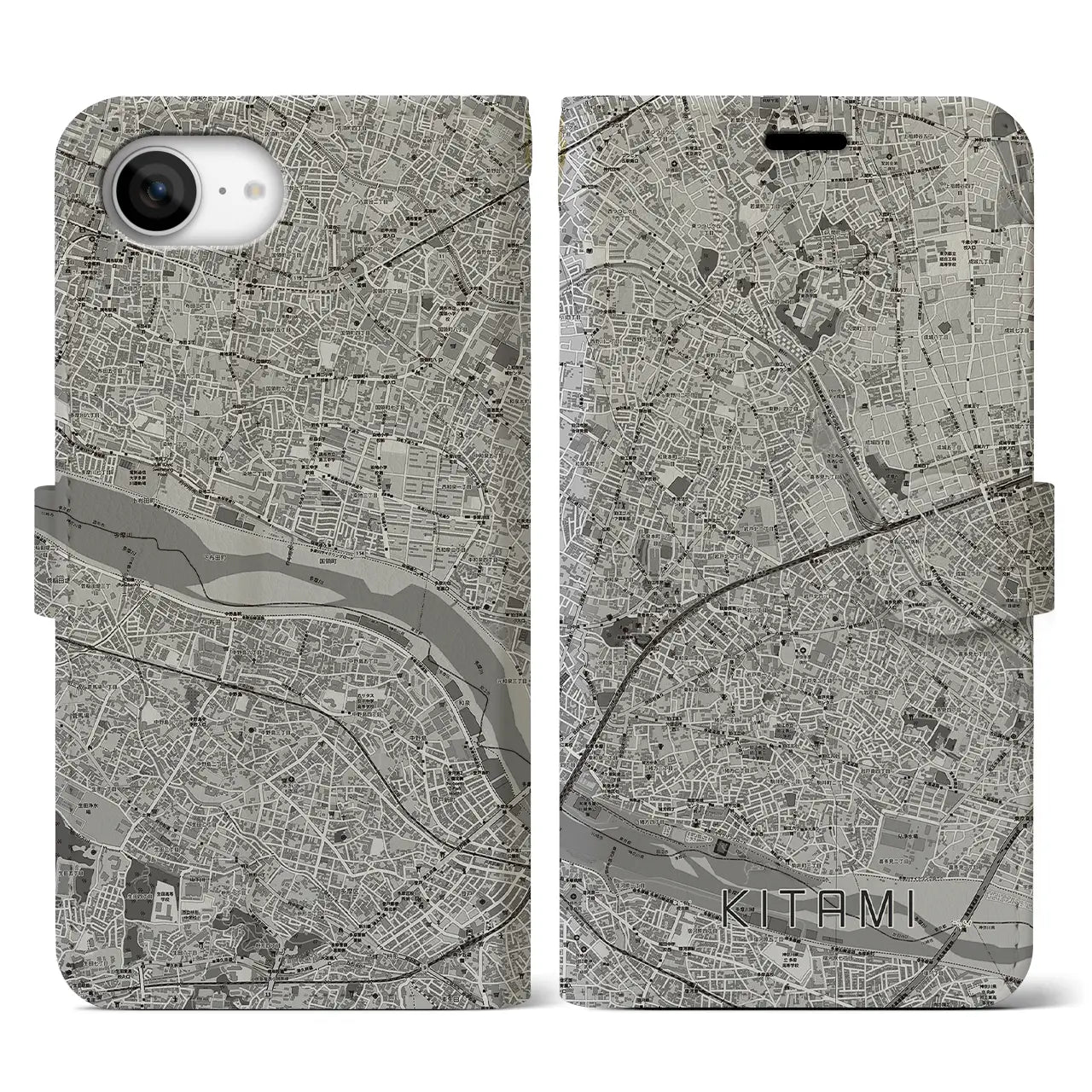 【喜多見(東京都)】地図柄iPhoneケース(手帳タイプ)