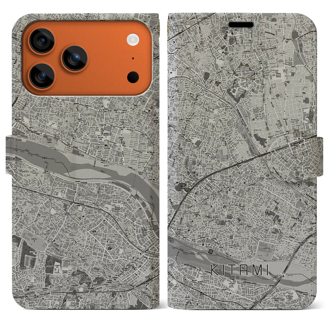 【喜多見(東京都)】地図柄iPhoneケース(手帳タイプ)