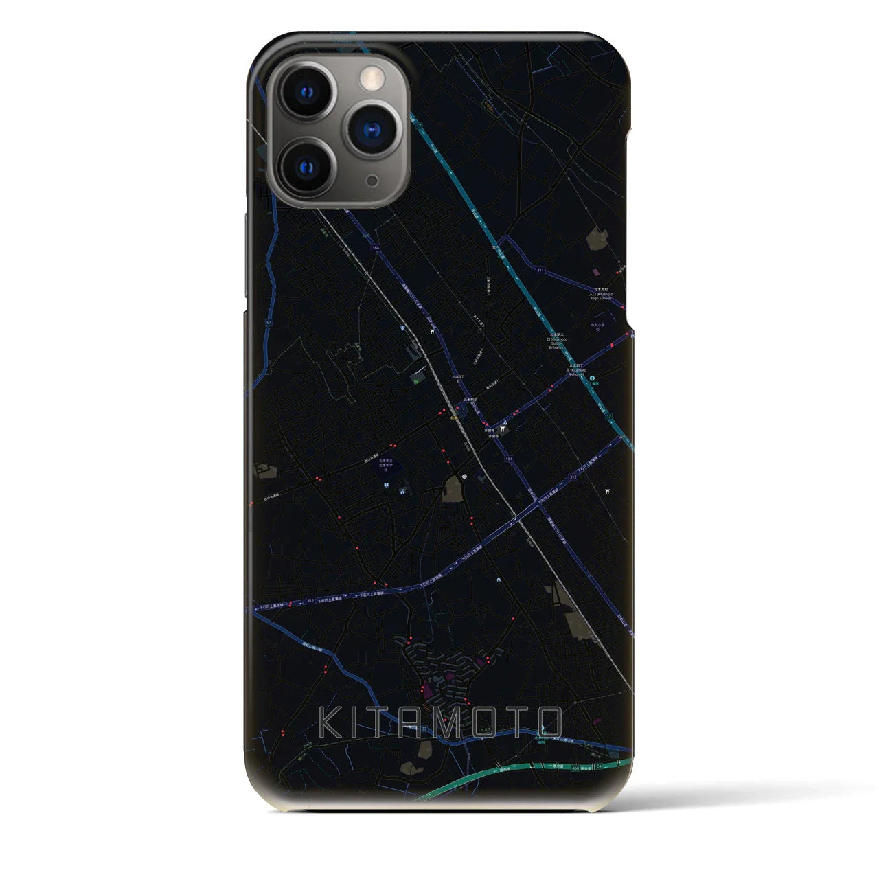 【北本(埼玉県)】地図柄iPhoneケース(バックカバータイプ)