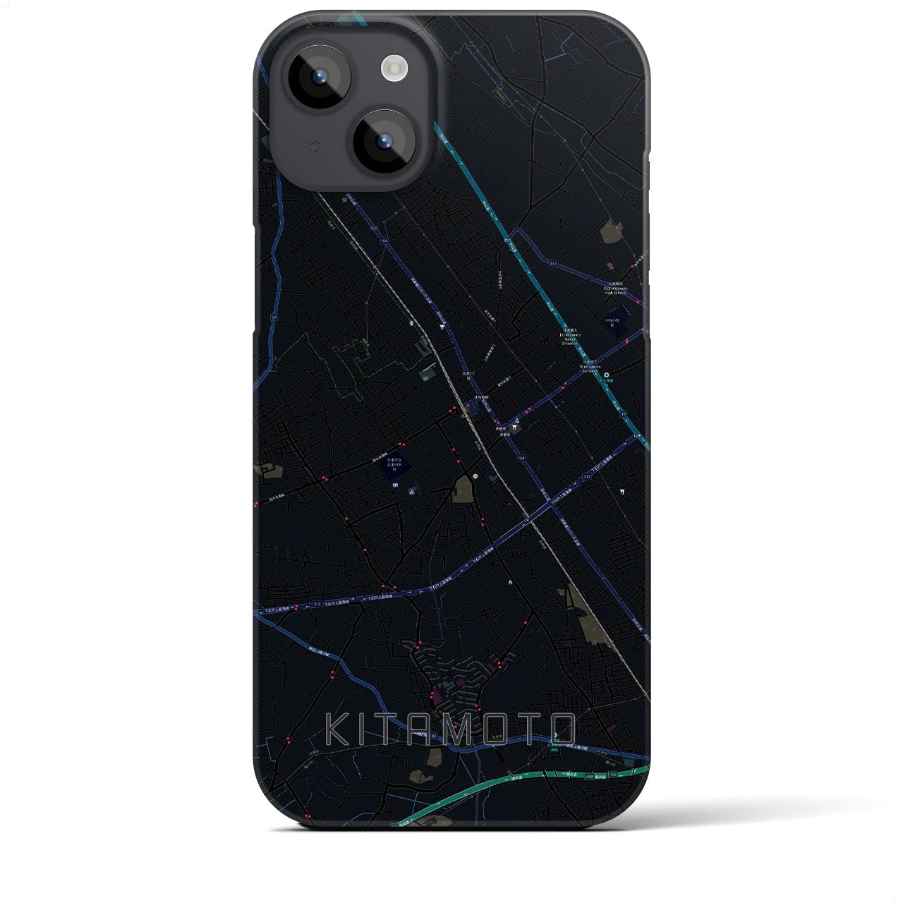 【北本(埼玉県)】地図柄iPhoneケース(バックカバータイプ)