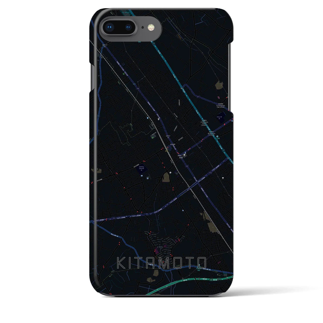 【北本(埼玉県)】地図柄iPhoneケース(バックカバータイプ)