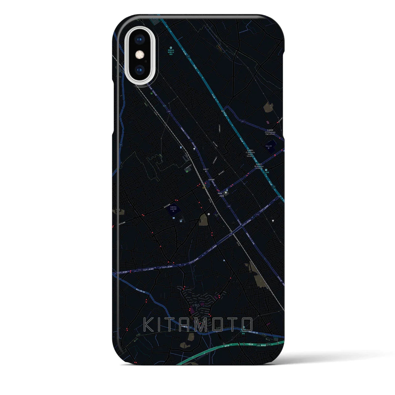 【北本(埼玉県)】地図柄iPhoneケース(バックカバータイプ)