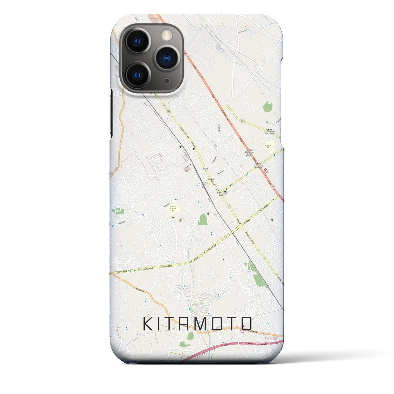 【北本(埼玉県)】地図柄iPhoneケース(バックカバータイプ)