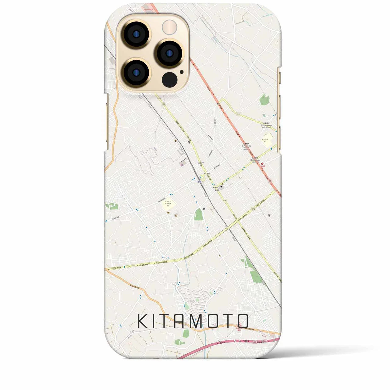 【北本(埼玉県)】地図柄iPhoneケース(バックカバータイプ)