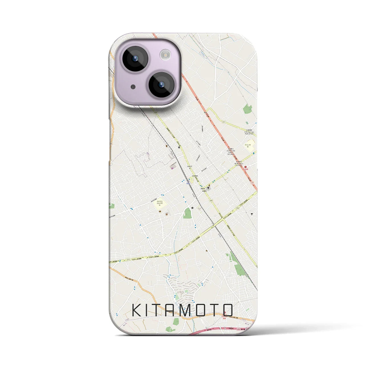 【北本(埼玉県)】地図柄iPhoneケース(バックカバータイプ)