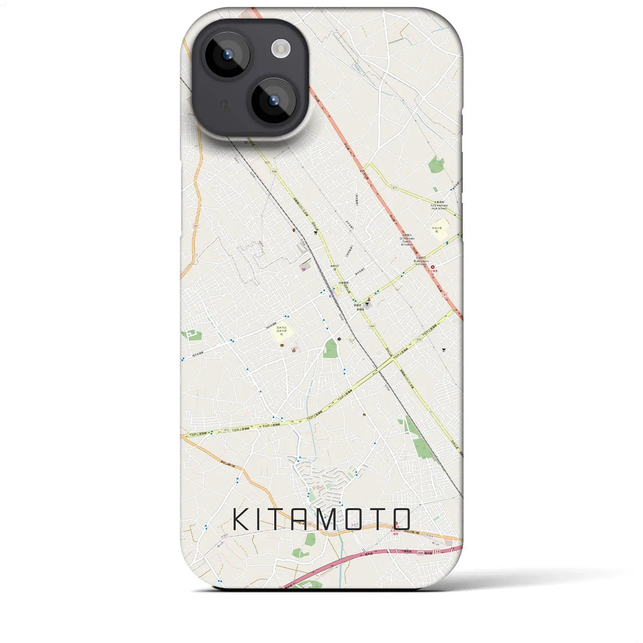 【北本(埼玉県)】地図柄iPhoneケース(バックカバータイプ)