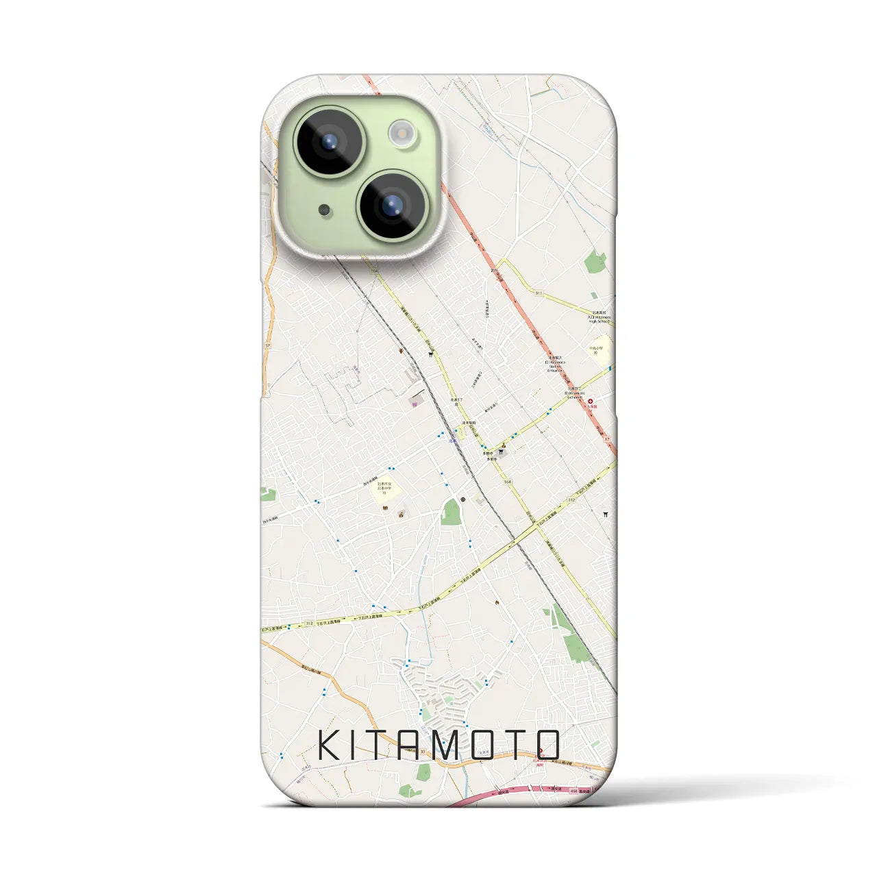 【北本(埼玉県)】地図柄iPhoneケース(バックカバータイプ)