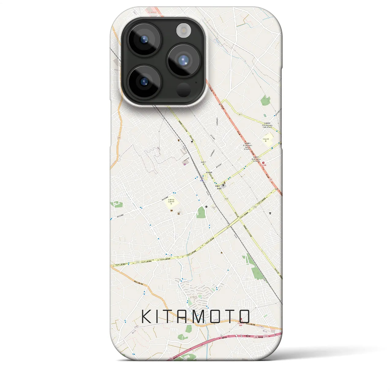 【北本(埼玉県)】地図柄iPhoneケース(バックカバータイプ)