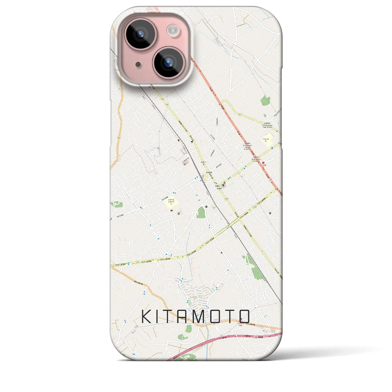 【北本(埼玉県)】地図柄iPhoneケース(バックカバータイプ)