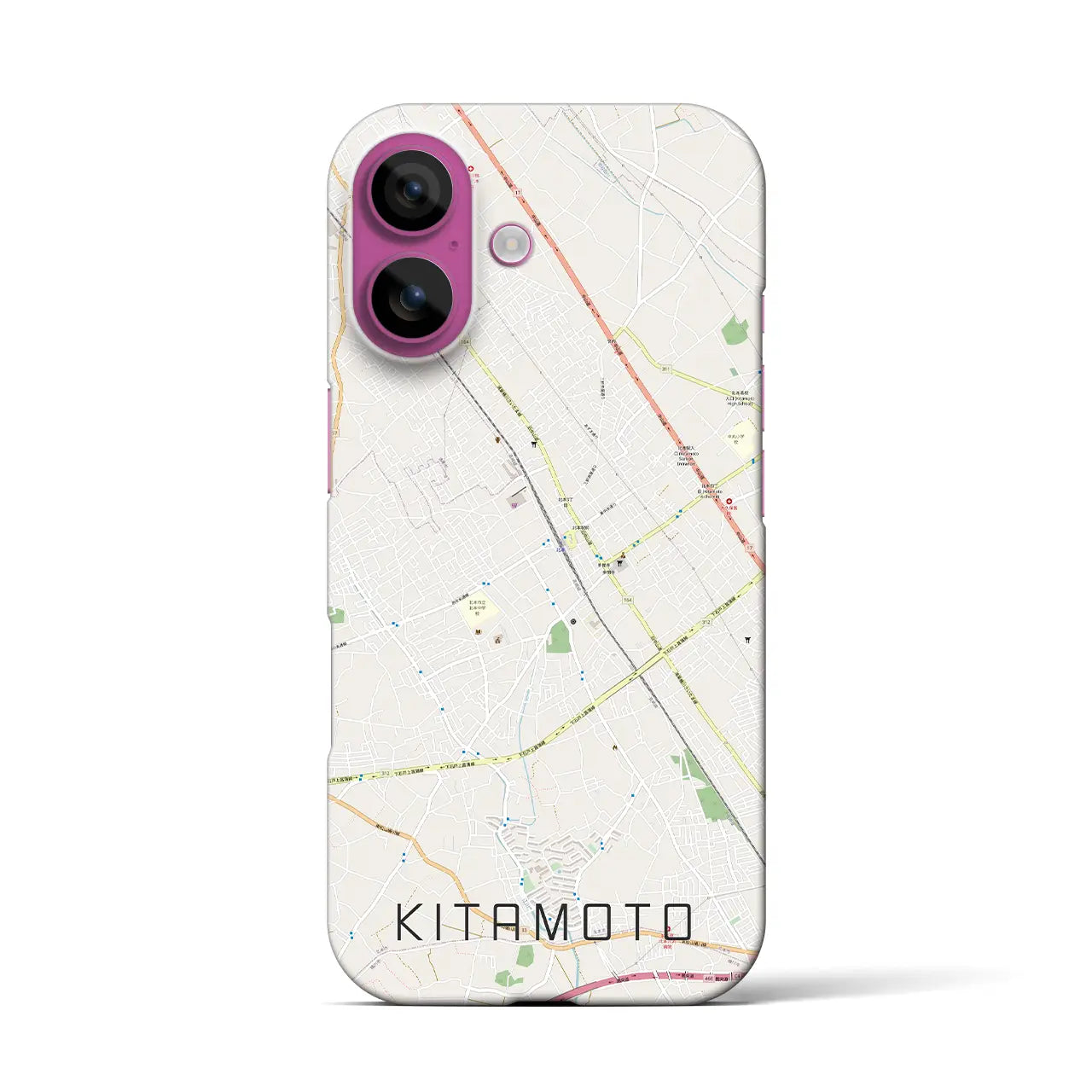 【北本(埼玉県)】地図柄iPhoneケース(バックカバータイプ)