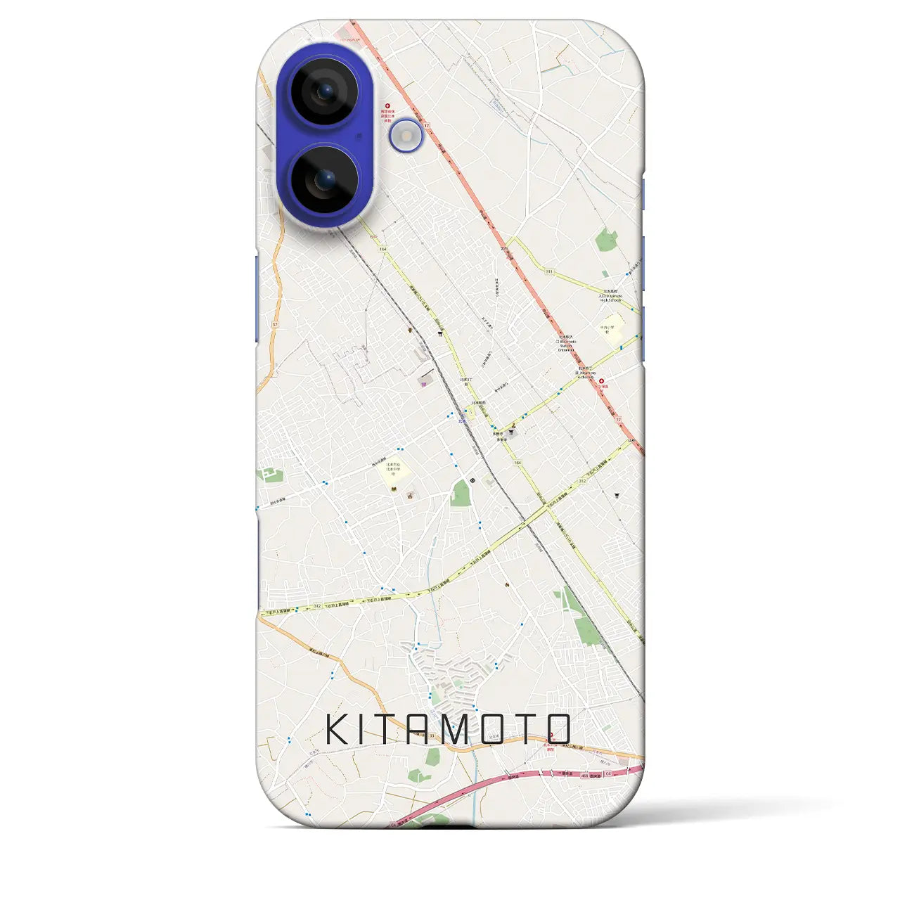 【北本(埼玉県)】地図柄iPhoneケース(バックカバータイプ)