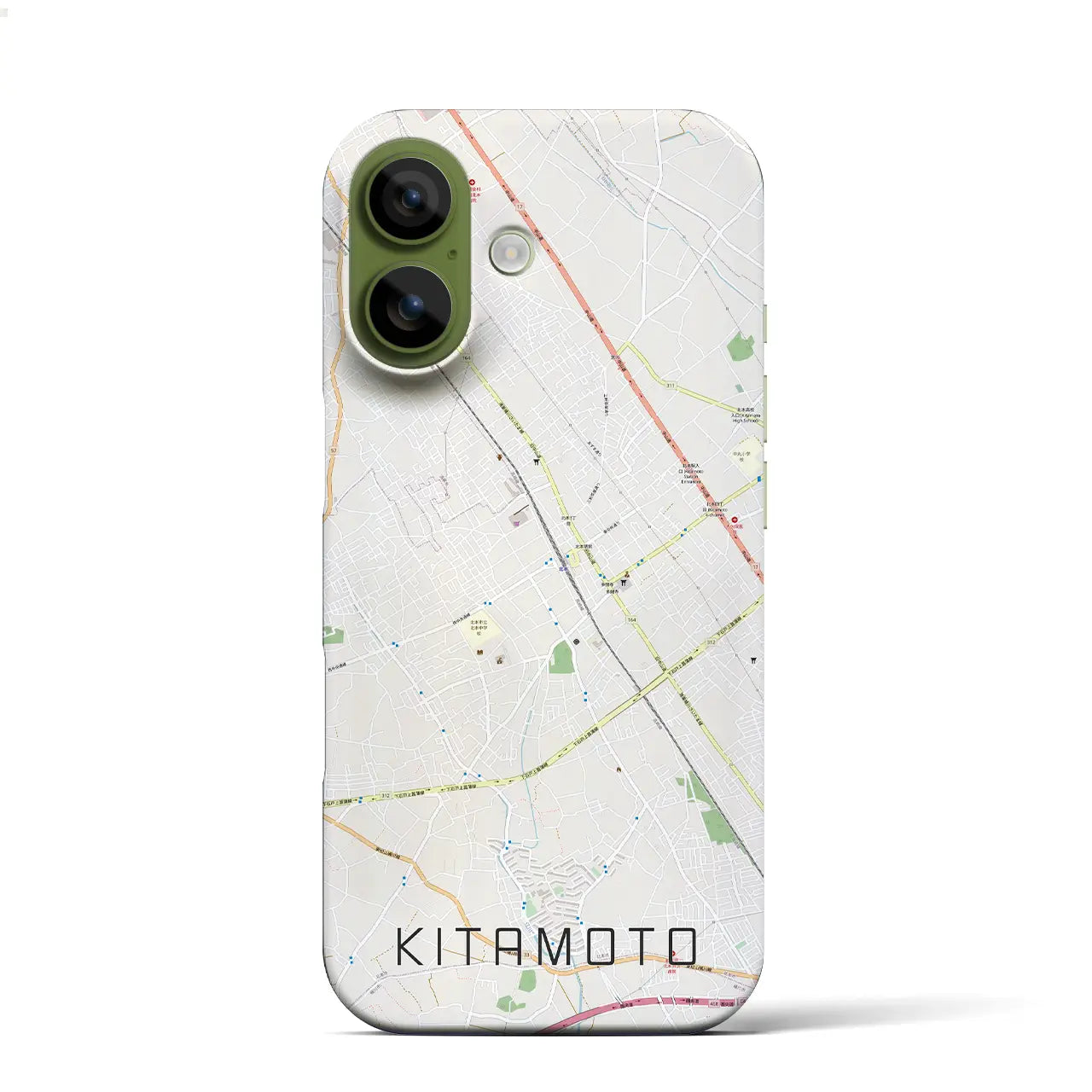 【北本(埼玉県)】地図柄iPhoneケース(バックカバータイプ)