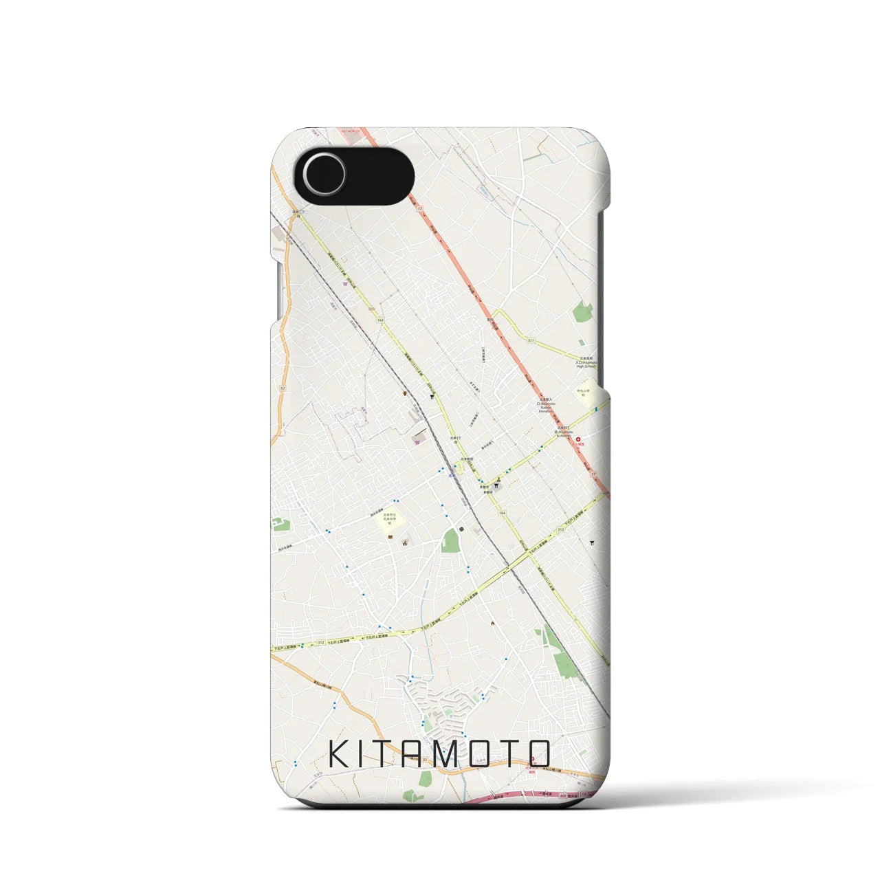 【北本(埼玉県)】地図柄iPhoneケース(バックカバータイプ)