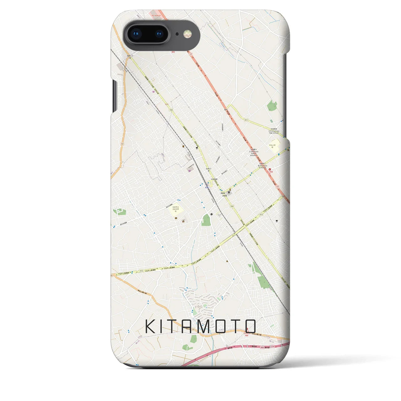 【北本(埼玉県)】地図柄iPhoneケース(バックカバータイプ)