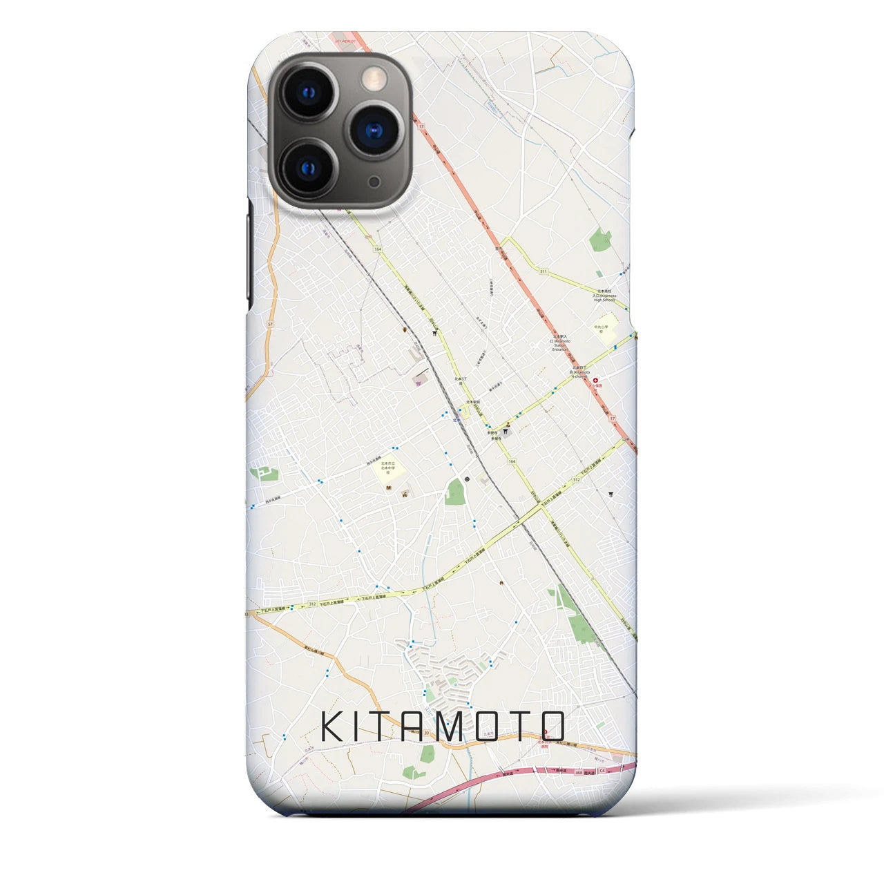 【北本(埼玉県)】地図柄iPhoneケース(バックカバータイプ)