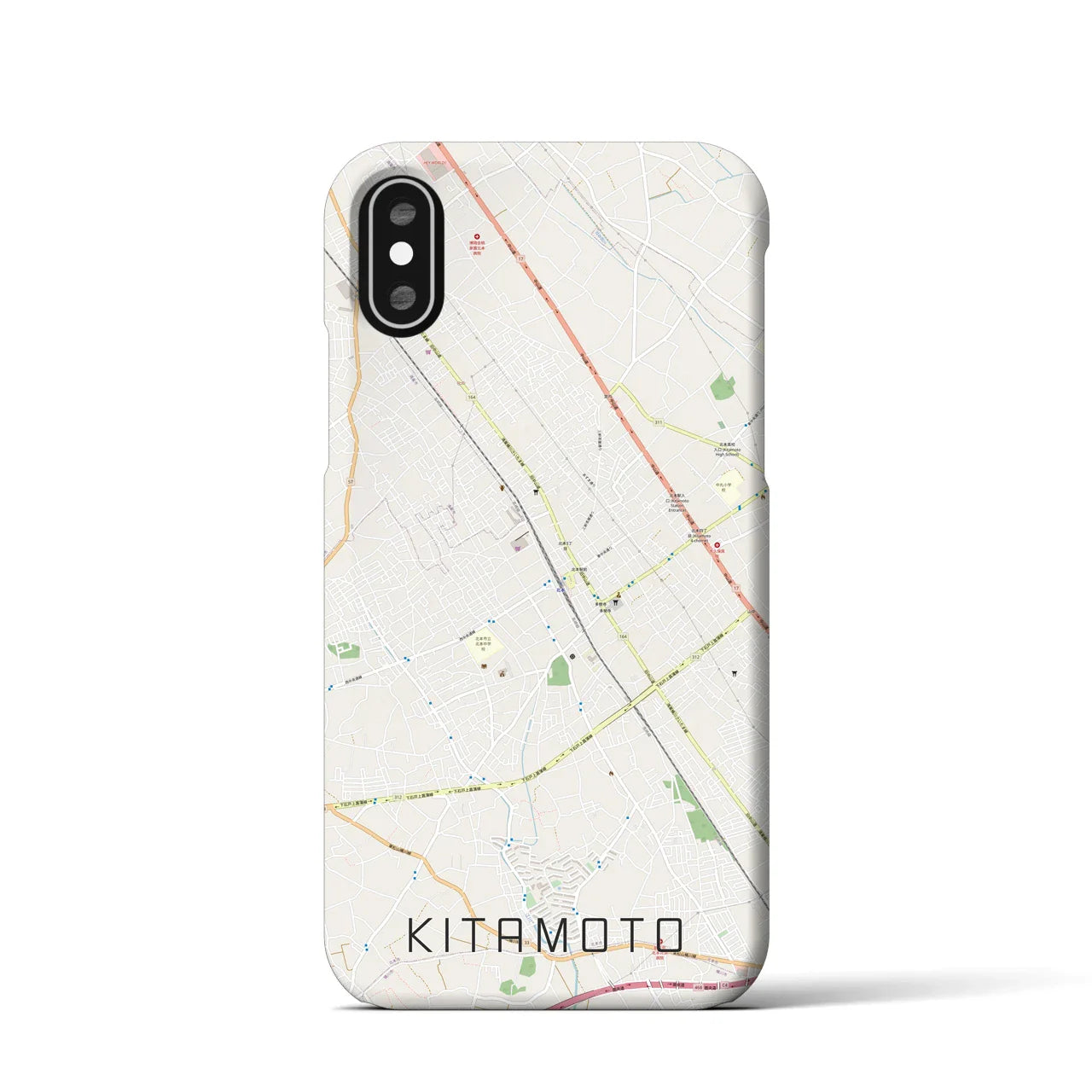 【北本(埼玉県)】地図柄iPhoneケース(バックカバータイプ)