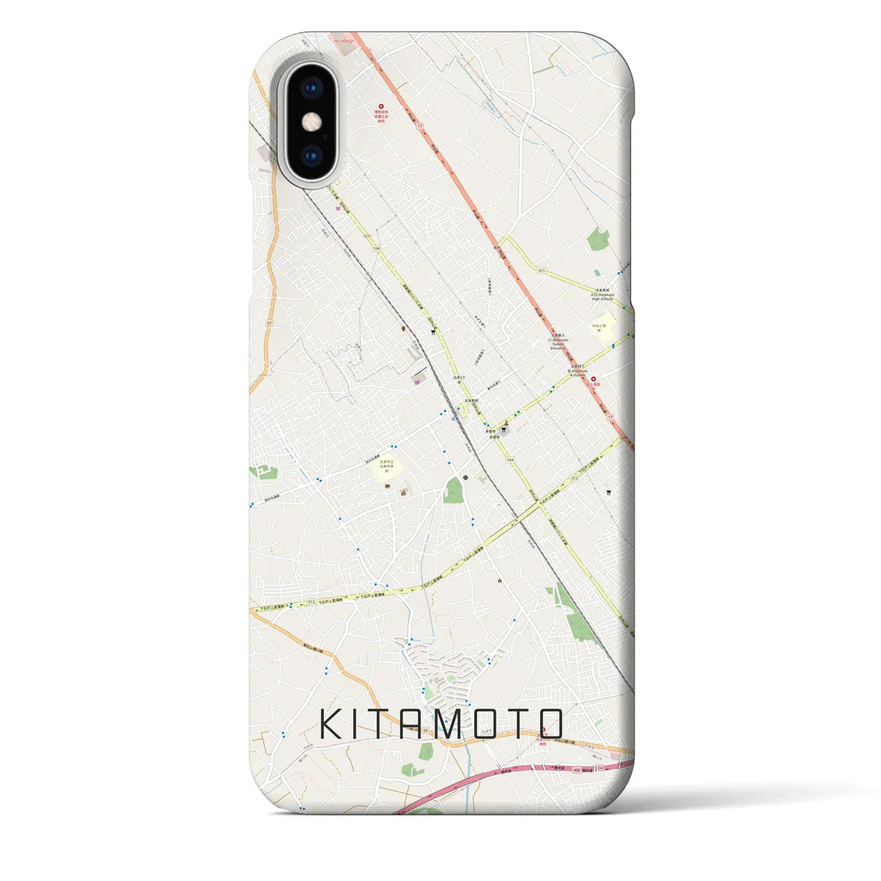 【北本(埼玉県)】地図柄iPhoneケース(バックカバータイプ)