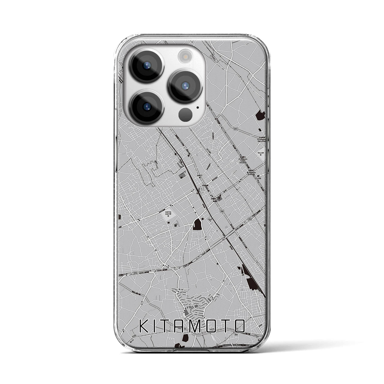 【北本(埼玉県)】地図柄iPhoneケース(クリアタイプ)