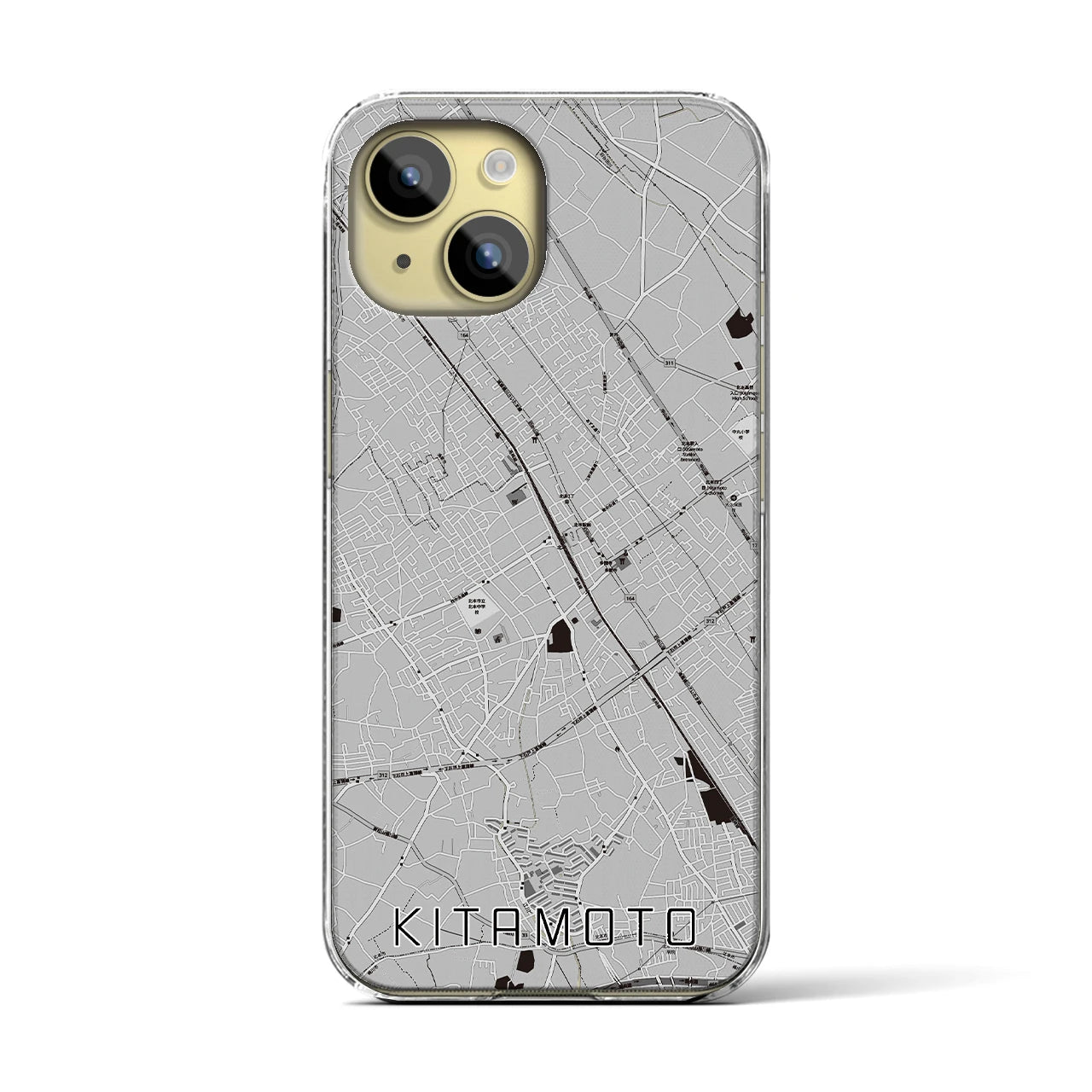 【北本(埼玉県)】地図柄iPhoneケース(クリアタイプ)