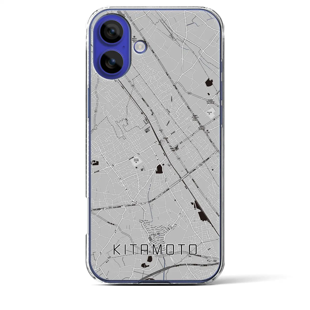 【北本(埼玉県)】地図柄iPhoneケース(クリアタイプ)