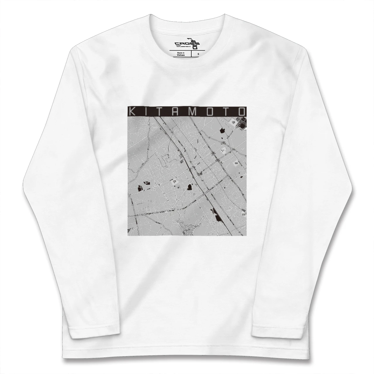 【北本(埼玉県)】地図柄ロングスリーブTシャツ