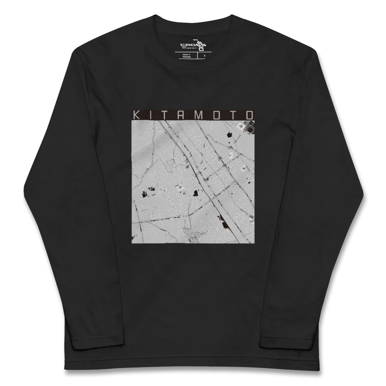 【北本(埼玉県)】地図柄ロングスリーブTシャツ
