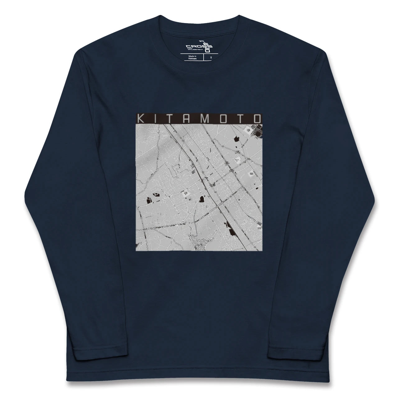 【北本(埼玉県)】地図柄ロングスリーブTシャツ